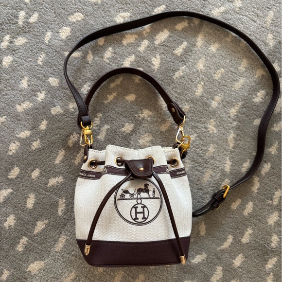 upcycled from hermès dust bag crossbody - Picture 3 of 4